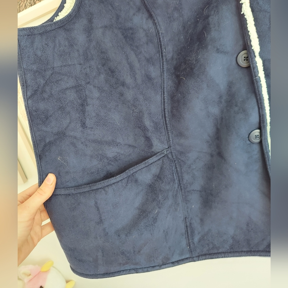 🆕 ⭐️5/$30-NWT blue sherpa and faux suede, 3xl - Picture 8 of 8